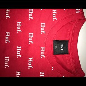 HUF LOGO PATTERN RED COLORWAY NEW$$$ READY TO SHIP